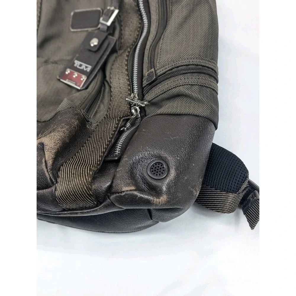 TUMI Backpack Alpha Bravo Kingsville Delux Ballistic Nylon Bag Travel Distressed
